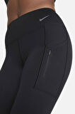Nike Trainng Go Dri Fit İnfinaLock Full Length 6 Cepli Toparlayıcı Reflektörlü Antrenman Taytı Siyah