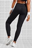 Nike Epic Fast Running Leggings Graphic Baskılı Çok Cepli Toparlayıcı Tayt Siyah