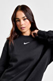 Nike Sportswear Essential Collection Fleece Oversized Crew Kadın Sweatshirt Siyah