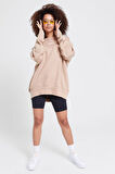 Nike Sportswear Essential Collection Fleece Oversized Crew Kadın Sweatshirt Sütlü Kahve