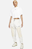 Nike Sportswear Essential Boxy Mock-Neck Oversize T-shirt Kadın Crop Oversize Tişört Beyaz