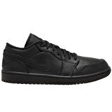 Nike Air Jordan 1 Low Leather Sneaker Hakiki Deri Erkek Günlük Spor Ayakkabı Siyah