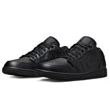 Nike Air Jordan 1 Low Leather Sneaker Hakiki Deri Erkek Günlük Spor Ayakkabı Siyah