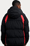 Nike Jordan NBA Chicago Bulls Synthetic Fill Loose Fit Jacket Sentetik Dolgu Geniş Kalıp Mont Siyah Kırmızı