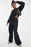 Nike Sportswear Plush Mod Crop Crew Sweatshirt Black Kadın Geniş Kalıp Peluş Sweatshirt Siyah