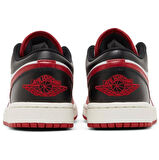 Nike Air Jordan 1 Low Reverse Leather Sneaker Unisex Hakiki Deri Günlük Spor Ayakkabı Beyaz Kırmızı Siyah