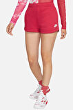 Nike Sportswear Essential Fleece Women's Short Kadın Pamuklu Şort Kırmızı