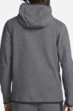 Nike Sportswear Tech Fleece Winter Full Zip Gray Hoodie Kapüşonlu Kalın Erkek Sweatshirt Gri