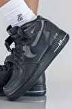 Nike Air Force 1 Mid '07 LX Halloween Leather Sneaker Hakiki Deri Reflektörlü Günlük Spor Ayakkabı Siyah