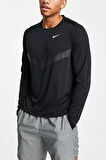 Nike Running Run Division Rise 365 Flash Black Reflektörlü Erkek Koşu Sweatshirt Siyah