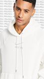 Nike Air White Unisex Loose Fit Hoodie Rahat Kalıp Kapüşonlu Beyaz Sweatshirt