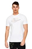Nike Futura Club Multi Logo Sportswear Tshirt White Nike Logolu Beyaz Erkek Tişört