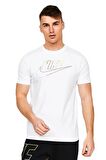 Nike Futura Club Multi Logo Sportswear Tshirt White Nike Logolu Beyaz Erkek Tişört