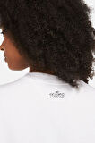 Nike Training Plus Essential Get Fit Dri Fit Graphic Crew White Oversized Bol Kesim Kadın Sweatshirt Beyaz