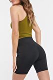Nike One High Rise 7 inch Tight Shorts Yüksek Belli 2 Cepli Kadın Biker Tayt Şort Siyah