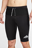 Nike Dri Fit Lava Loops Men's 1/2 Length Trail Running Tights Short Erkek 7 Cepli Koşu Şortu Siyah