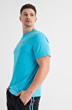 Nike Dri Fit UV Hyverse Versatile Fitness Training Tshirt Erkek Tişört Mavi