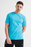 Nike Dri Fit UV Hyverse Versatile Fitness Training Tshirt Erkek Tişört Mavi
