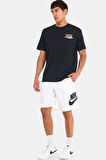 Nike Sportswear Alumni Cotton Swoosh Shorts White Baskılı Erkek Şort Beyaz