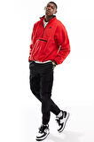 Nike Club Fleece Half Zip Sweatshirt Red Yarım Fermuarlı Kapüşonlu Oversize Polar Sweatshirt Kırmızı