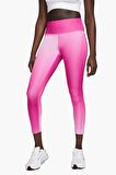 Nike Fast Normal Belli 7/8 Renk Geçişli Cepli Kadın Koşu Tayt Pembe