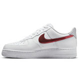Nike Air Force 1 '07 Trainers White With Metallic Swoosh Leather Sneaker Hakiki Deri Erkek Günlük Spor Ayakkabı Beyaz
