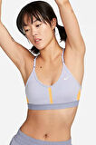 Nike Dri Fit Indy V Neck Light Support Womens Bra Khaki Kadın Sporcu Sütyeni Lila-Sarı