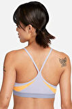 Nike Dri Fit Indy V Neck Light Support Womens Bra Khaki Kadın Sporcu Sütyeni Lila-Sarı