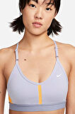 Nike Dri Fit Indy V Neck Light Support Womens Bra Khaki Kadın Sporcu Sütyeni Lila-Sarı