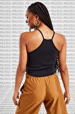 Nike Essential Cami Tight Fit Tank Top Black Likralı Fitilli Askılı Kadın Atlet Siyah