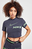 Nike Pro Dri-Fit Cropped Graphic Sleeve Kadın Antrasit Tişört