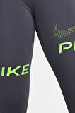 Nike Dri Fit Training Pro Graphic Women's Mid Rise Leggings Kadın Spor Tayt Füme Yeşil