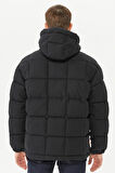Timberland Progressive Utility Pullover Puffer Erkek 1/2 Fermuarlı Kapüşonlu Şişme Mont Siyah