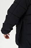 Timberland Progressive Utility Pullover Puffer Erkek 1/2 Fermuarlı Kapüşonlu Şişme Mont Siyah