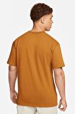 Nike Premium Essential Sust Unisex Loose Fit Tee Bol Kesim Kalın Tişört Hardal