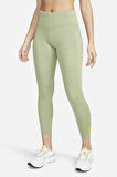 Nike Dri Fit Fast Mid Rise 7/8 Running 3 Cepli Kadın Tayt Yeşil