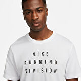 Nike Dri Fit Running Division Men's Tee Erkek Koşu Antrenman Tişörtü Beyaz