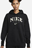 Nike Sportswear Phoenix Oversized Pollover Hoodie Kadın Kapüşonlu Sweatshirt Siyah