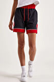 Nike Jordan Sport Diamond Loose Fit Shorts Kadın Geniş Kalıp Şort Siyah Kırmızı