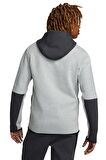 Nike Sportswear Tech Fleece Full Zip Hoodie Fermuarlı Kapüşonlu Sweatshirt Siyah Gri
