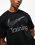 Nike Training Dri Fit Swoosh Graphic Tshirt Black Erkek Koşu Antrenman Tişörtü Sİyah