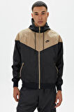 Nike Windrunner Full Zip Jacket Kapüşonlu Erkek Ceket Rüzgarlık Kahve- Sİyah