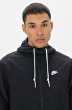 Nike Club Woven Men's Full Zip Jacket Erkek Bol Kesim Dokuma Spor Ceket Siyah