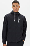 Nike Club Woven Men's Full Zip Jacket Erkek Bol Kesim Dokuma Spor Ceket Siyah