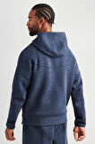 Nike Tech Fleece Full Zip Windrunner Hoodie Navy Kapüşonlu Unisex Sweatshirt Lacivert