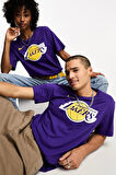 Nike Basketball NBA LA Lakers Unisex Team Logo Graphic T-shirt Unisex Pamuklu Tişört Mor