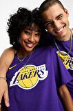Nike Basketball NBA LA Lakers Unisex Team Logo Graphic T-shirt Unisex Pamuklu Tişört Mor