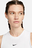 Nike Sportswear Essential Rib Cropped Women's Tight Fit Tank Top Kadın Dar Kesim Crop Atlet Beyaz