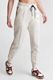 Nike Sportswear Tech Fleece Standart Fit Mid Rise Jogger Cream Color Kadın Eşofman Altı Krem Rengi