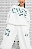 Nike Phoenix Fleece High Waisted Loose Fit Sweatpant Oversize Eşofman Altı Beyaz